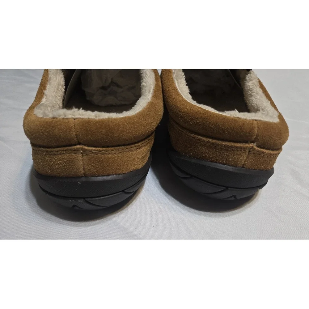 Hush Puppies Tan Suede Mens Slippers Size 11M Fleece Lined Non Slip NWOB Shoes